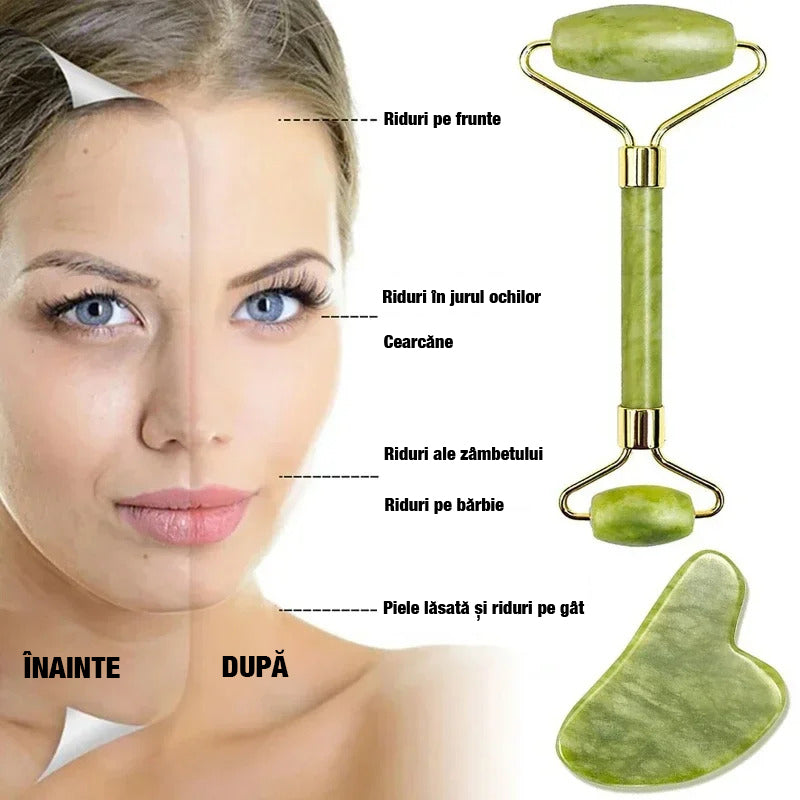 Set Roller Jad pentru Masaj Facial